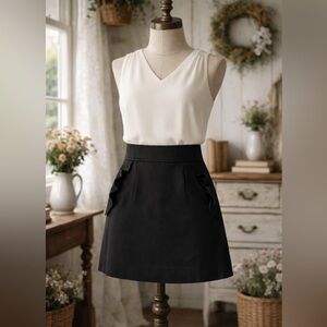 Sandro Paris Black Mini Skirt with Ruffle Detail